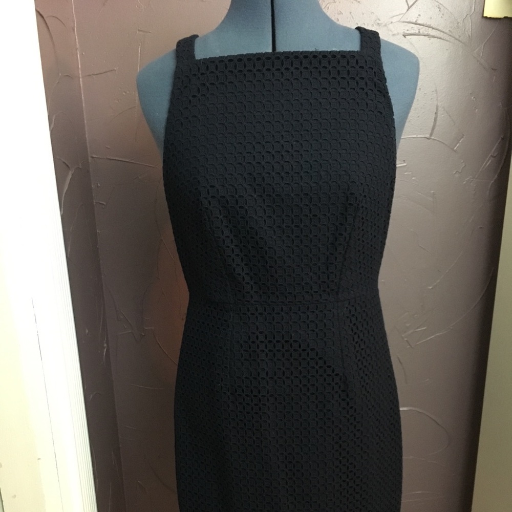 Navy eyelet j crew dress